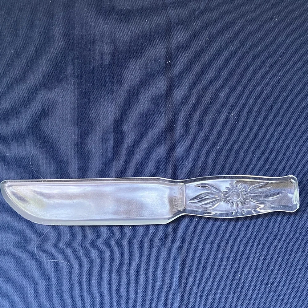 Mid Century Modern DUR-X Glass Fruit & Cake Knife In Original Box